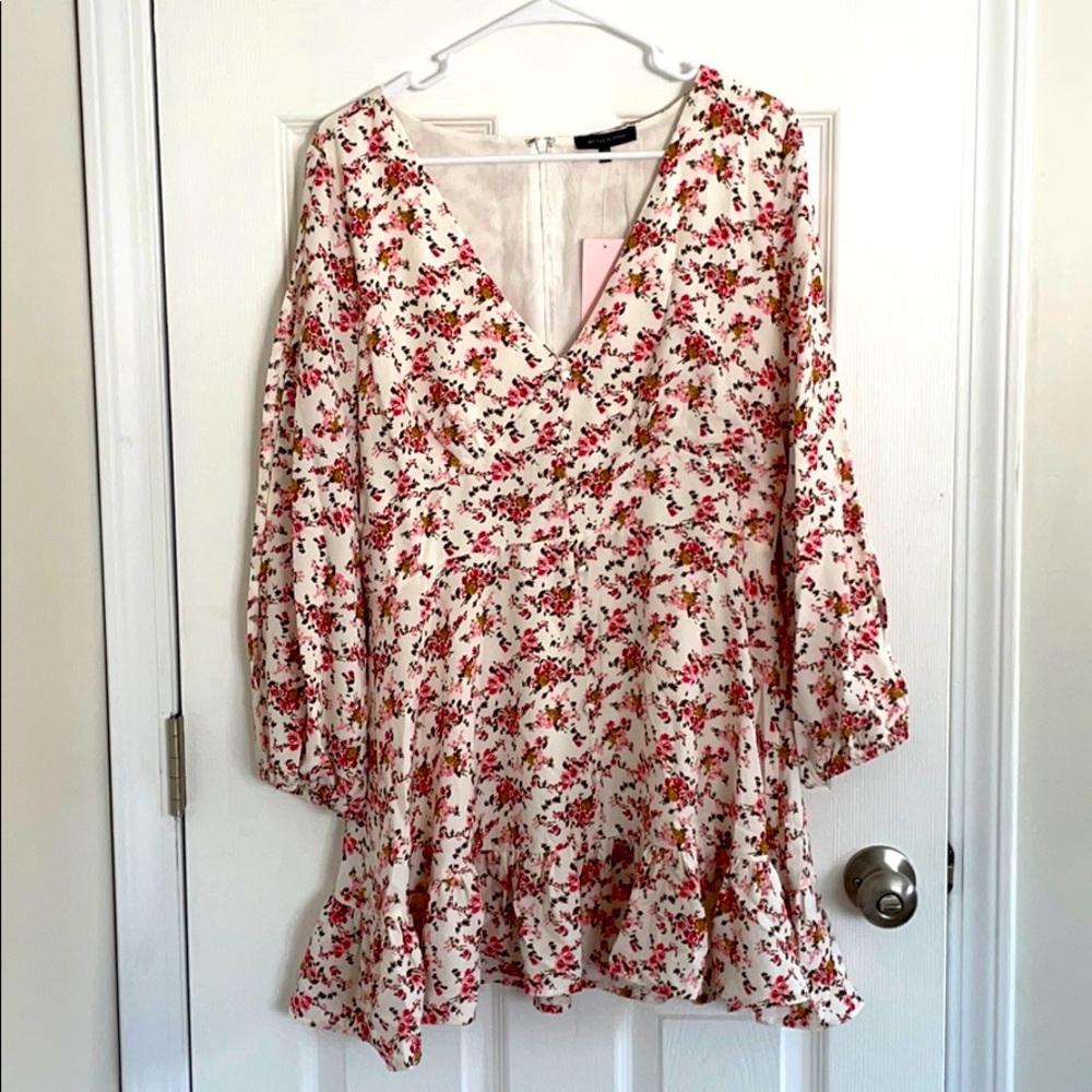 Pink Rose dress with arm slits